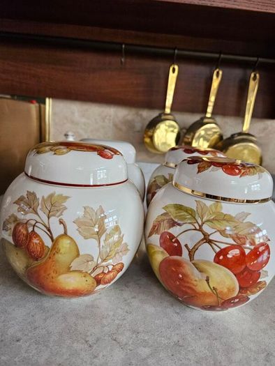 Set of stunning vintage lidded jars