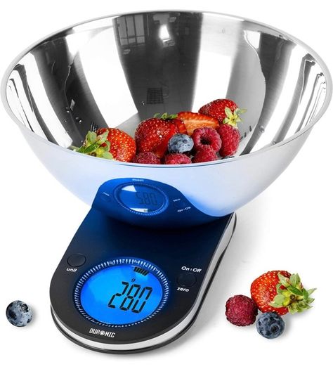 Kitchen Scales with Bowl for Baking KS5000 Digital Postal Parcel Weighing Scale 5KG Capacity Tare 1g Precision Stainless Steel 2L Bowl (FREE POSTAGE)