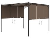 Garden Gazebo with Side Curtain 3x3x2.25 m Taupe
