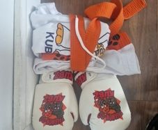 Taekwondo kids suit up to Age 7 gloves and belt