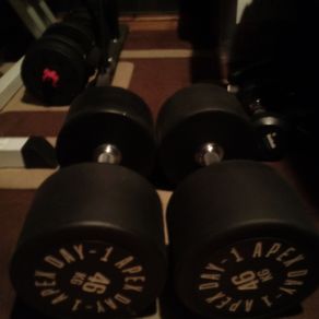 2 X 46 Kg Large Dumbbells Set - Collect - V.good Condition