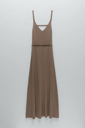 ZARA Knit V-neck midi dress with straps