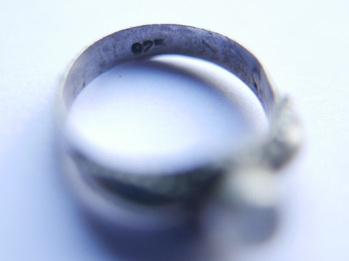 Vintage Sterling Silver 925 Moonstone Ring size L1/2 - 2,9g