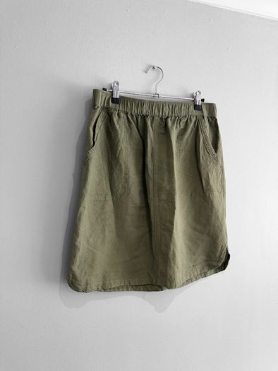 Pre Owned Dunnes Stores Khaki Linen Blend Skirt