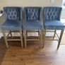 3 Velvet High Stools - Excellent Condition Image 2