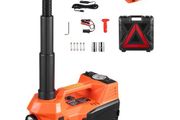 Electric Car Jack, 5 Tons /11000 lbs, Electric Scissor Jack with Built-In Inflator, 12V Tire Change Replacement with Electric Impact Wrench &amp; LED Light