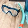 Decathlon SNK 500 Jnr Kids Mask, Snorkel and Fins Set Size 13C-1 Turquoise Image 4