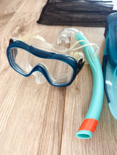 Decathlon SNK 500 Jnr Kids Mask, Snorkel and Fins Set Size 13C-1 Turquoise