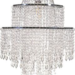 3-Tier Clear Chandelier Light Shade | Lamp Shade for Pendant Light Ceiling Light Shade Acrylic Crystal Chandelier Easy Fit Lampshades for Ceiling Lights for Living Room Bedroom Kitchen Hallway MULTIPLE COLOURS AVAILABLE (FREE POSTAGE)