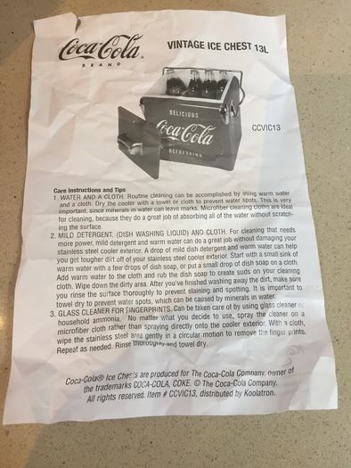 Coca Cola Metal Cooler Ice Chest New in the original box