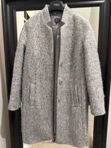 Women's grey wool boucle style coat