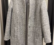Women's grey wool boucle style coat
