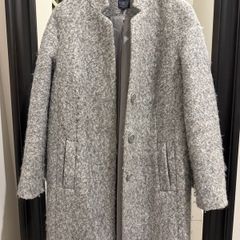 Women's grey wool boucle style coat