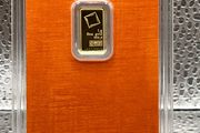 1gram Fine 9999 Gold Bullion Orange Valcambi Bar in Card.