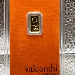 1gram Fine 9999 Gold Bullion Orange Valcambi Bar in Card.