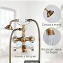 Antique Brass Bathtub Faucet with Hand Shower Taps Image 2