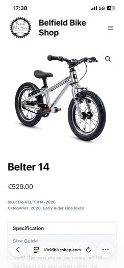 Early Rider Kids Bike 14