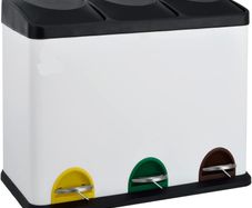 Pedal Bin, Powder-Coated Steel, 45 L