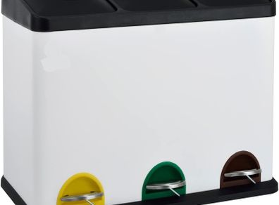 Pedal Bin, Powder-Coated Steel, 45 L