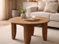 main image for ad Solid Wood Round Coffee Table 60cm Acacia Wood Living Room Table