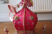 stunning bright pink chandelier ceiling light BNWT