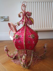stunning bright pink chandelier ceiling light BNWT