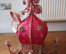 stunning bright pink chandelier ceiling light BNWT