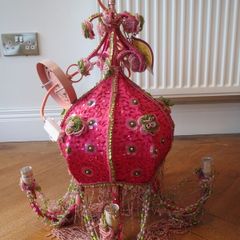 stunning bright pink chandelier ceiling light BNWT