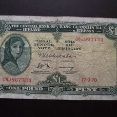1970 Lavery One Pound Note. Nice Number!
