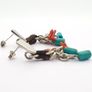 Vintage 925 Sterling Silver Turquoise & Carnelian Stud Earrings Image 6