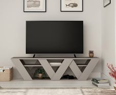 TV Stand for up to 65-inch TVs, Tv Stand Media Unit, Tv Console, 2 Tiers Unit Component for Storage Shelf for Living Room, Bedroom etc. Multi Colour Option (Light Mocha)