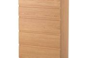Wooden brown 5 drawers 40 70 112 cm
