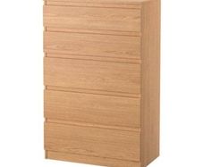Wooden brown 5 drawers 40 70 112 cm