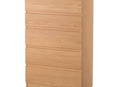 Wooden brown 5 drawers 40 70 112 cm