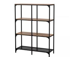 Black industrial style shelving unit