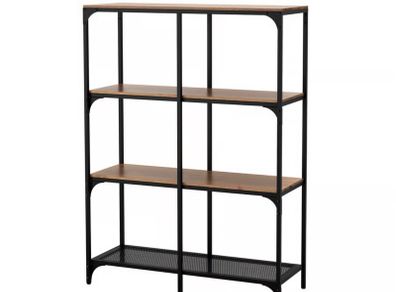 Black industrial style shelving unit