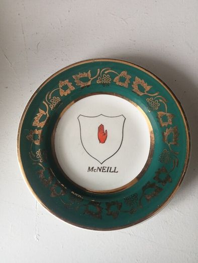 Vintage Arklow Pottery McNeill Family Crest Mini Plate
