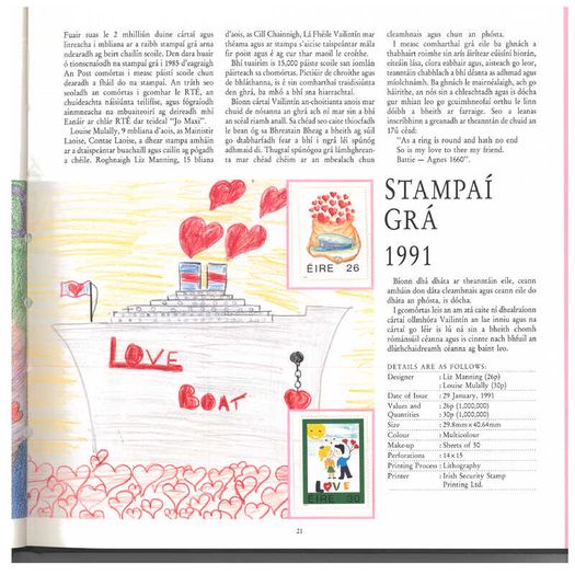 1989/90 Ireland The Irish Stamp Year Book with 48 images of contents
