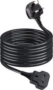 1 Way Gang Extension Lead 3M, Single Socket Mains Power Extension Lead 13A UK 3Pin Fused Plug male to female Travel Use Extension Cord Power Strip, Tough and Fireproof, Blac