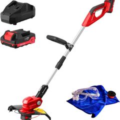 20V Li-Ion Cordless-String-Trimmer, Auto Feed Thread Weed Wacker with 30cm Cutting Diameter, Height Adjustable Cordless Edger Trimmer for Garden and Yard