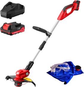 20V Li-Ion Cordless-String-Trimmer, Auto Feed Thread Weed Wacker with 30cm Cutting Diameter, Height Adjustable Cordless Edger Trimmer for Garden and Yard