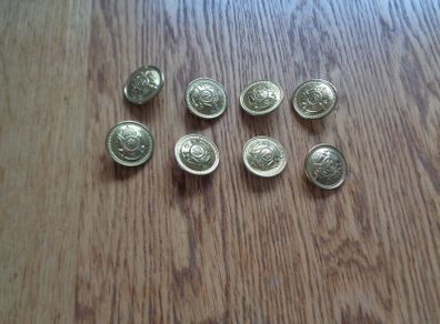 Brass Buttons x 8 for Sale