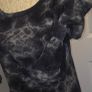 Made in Italy Black Grey Marble Print Stretch Top Casual Chic Size 3 Image 2
