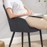 Set of 2 Dining Chairs Upholstered Chairs with Armrests Grey Image 3