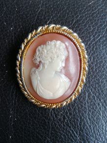 Vintage Organyl Cameo Brooch
