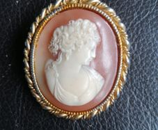 Vintage Organyl Cameo Brooch
