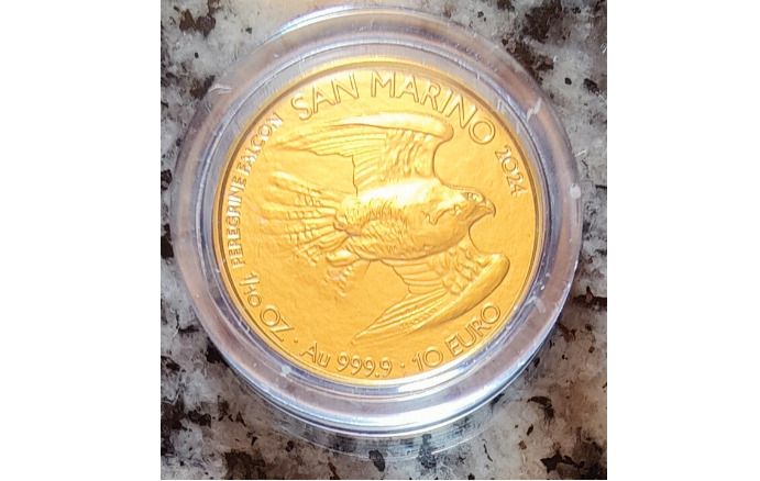 San Marino 10 Euro Gold (.999) Brilliant Uncirculated Coin 2024 - Peregrine Falcon