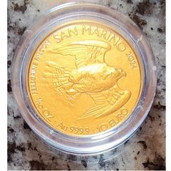 San Marino 10 Euro Gold (.999) Brilliant Uncirculated Coin 2024 - Peregrine Falcon