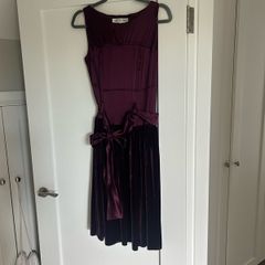 Quin and Donnelly Velvet and silk dress Aubergine/purple colour