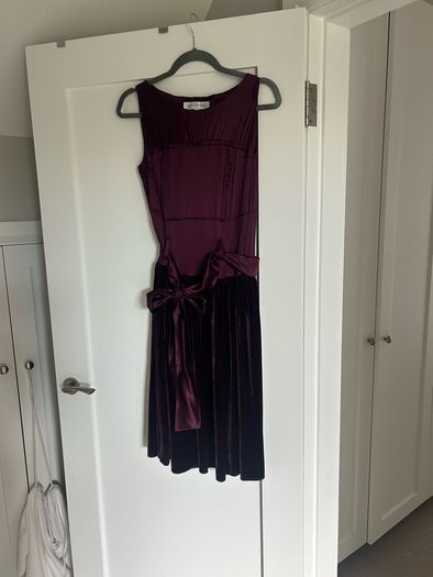 Quin and Donnelly Velvet and silk dress Aubergine/purple colour